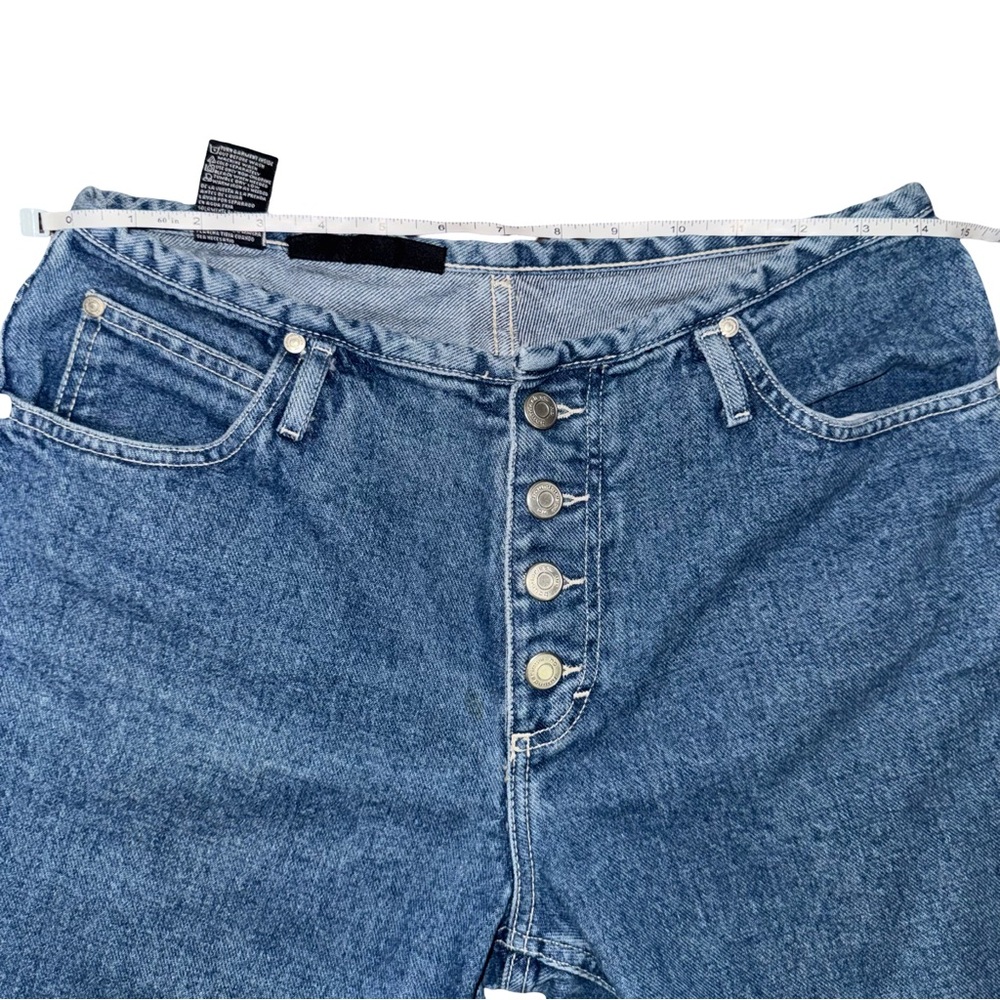 Vintage Y2K Butterfly Graphic Button Fly Capri Denim Jeans Low Rise Size 11 - Picture 6 of 10